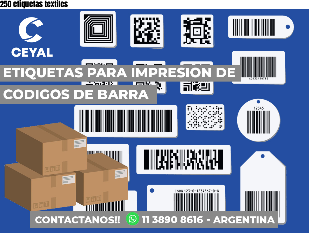 250 etiquetas textiles