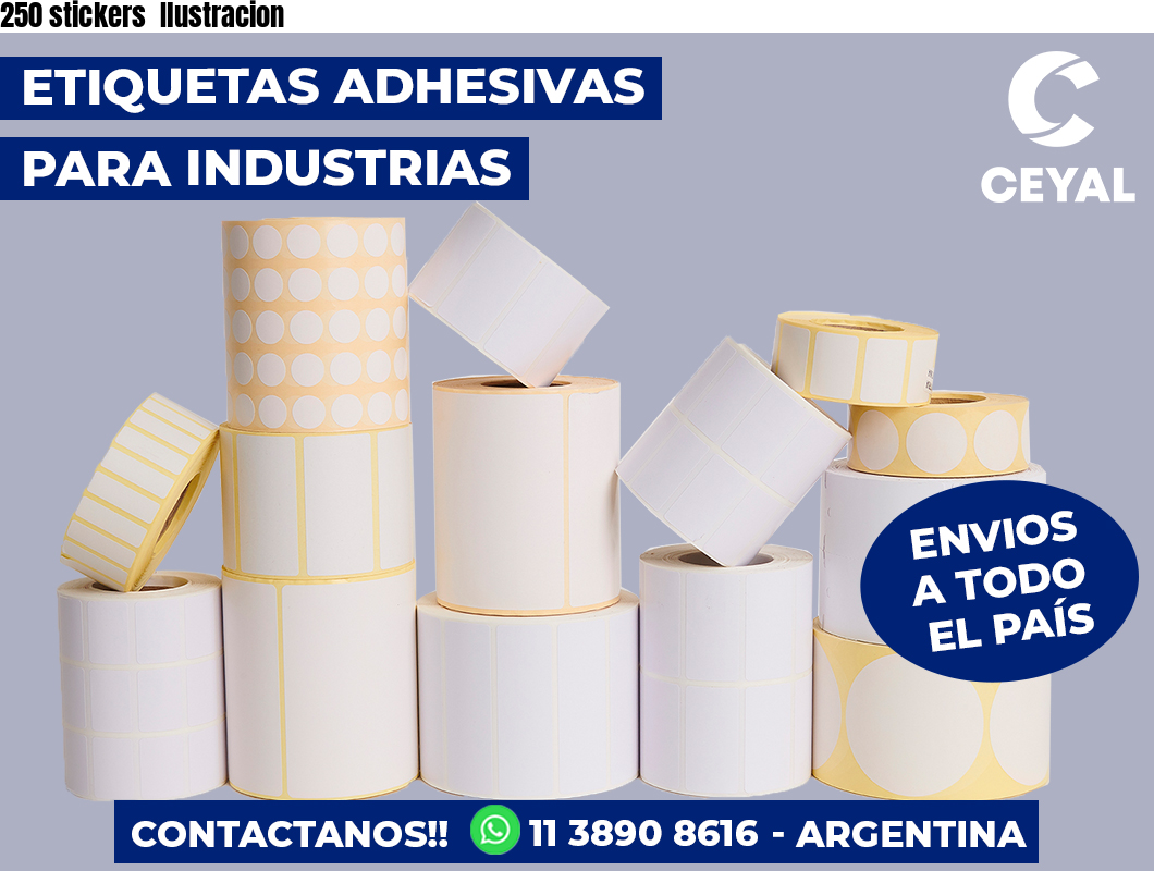 250 stickers  Ilustracion