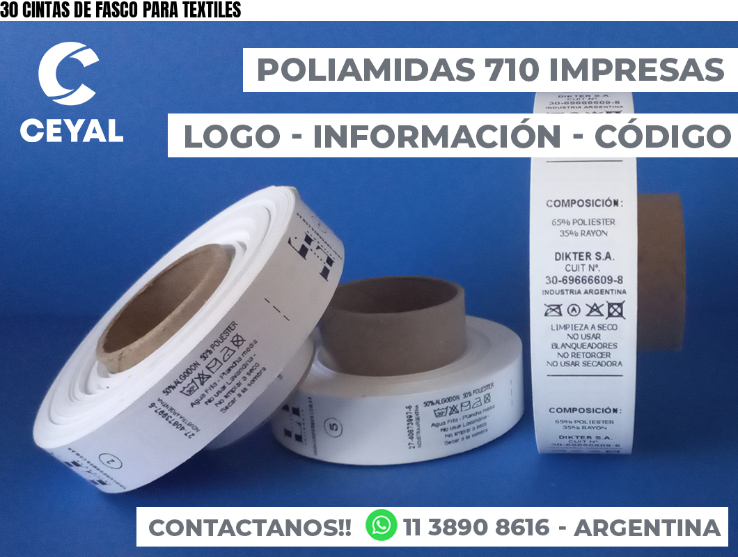 30 CINTAS DE FASCO PARA TEXTILES