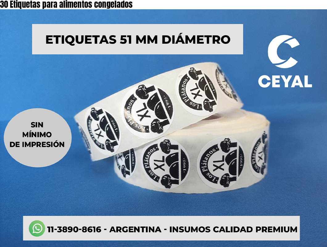 30 Etiquetas para alimentos congelados