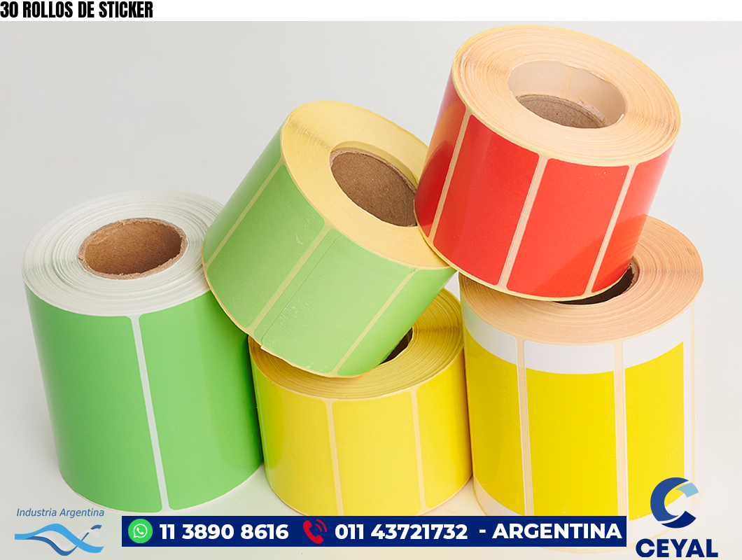 30 ROLLOS DE STICKER
