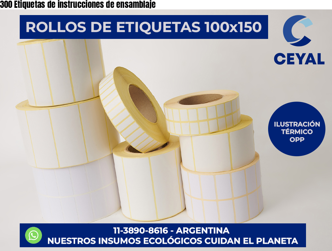 300 Etiquetas de instrucciones de ensamblaje