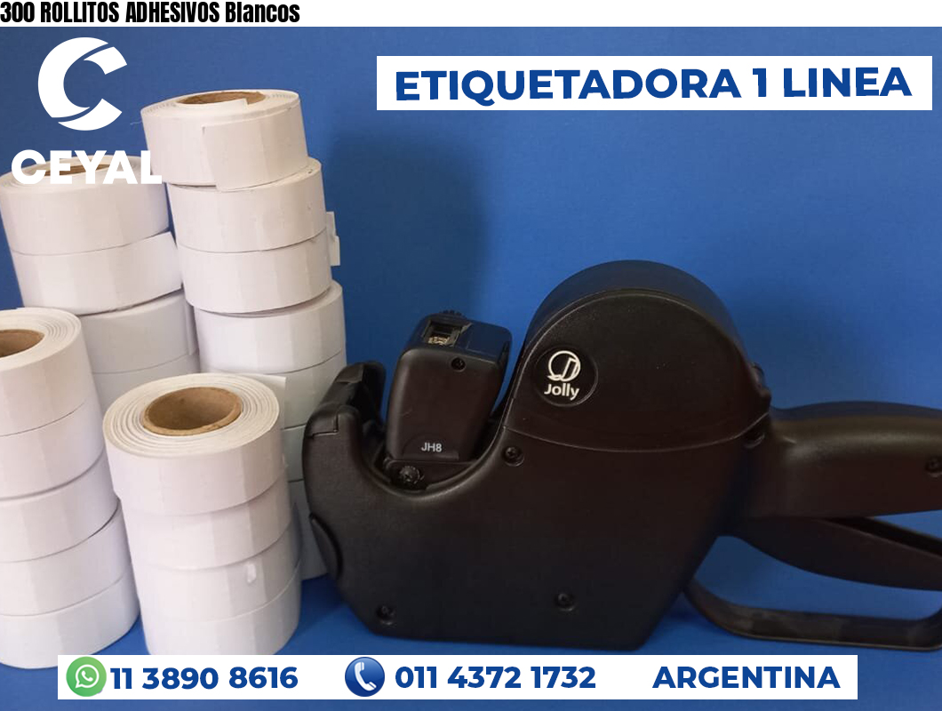 300 ROLLITOS ADHESIVOS Blancos