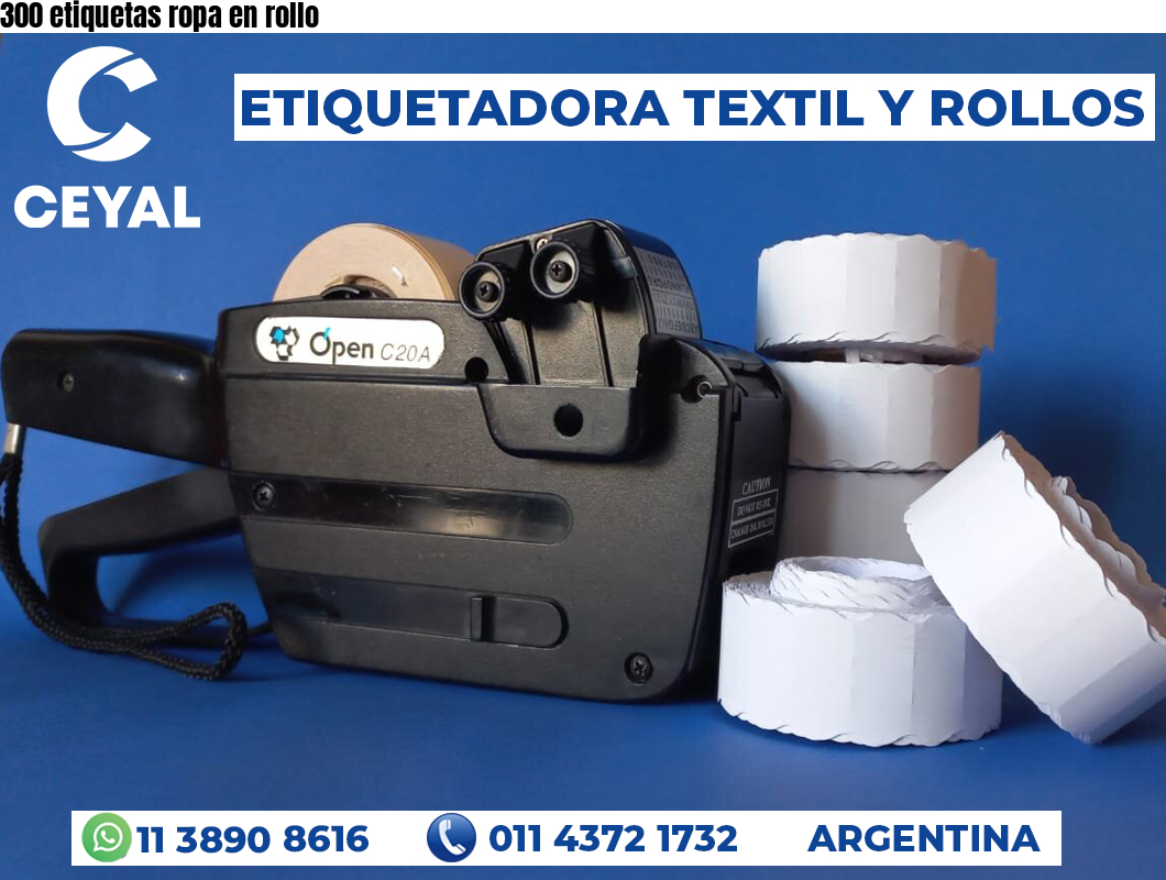300 etiquetas ropa en rollo