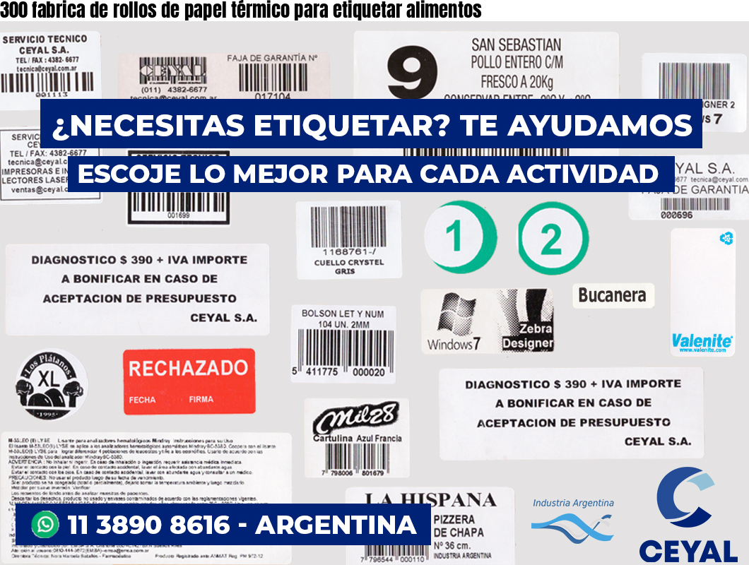 300 fabrica de rollos de papel térmico para etiquetar alimentos