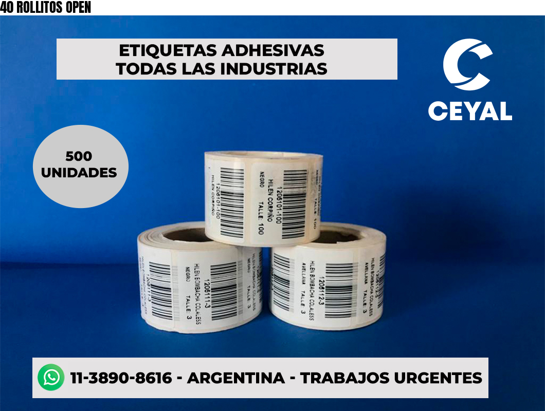 40 ROLLITOS OPEN
