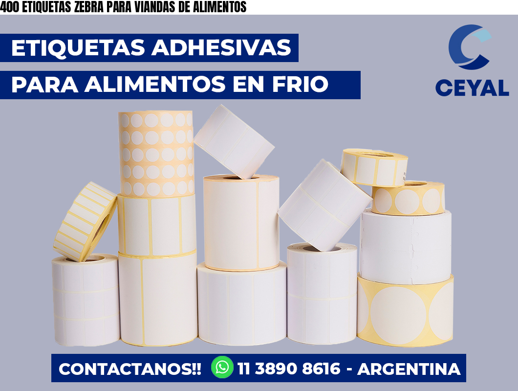 400 ETIQUETAS ZEBRA PARA VIANDAS DE ALIMENTOS