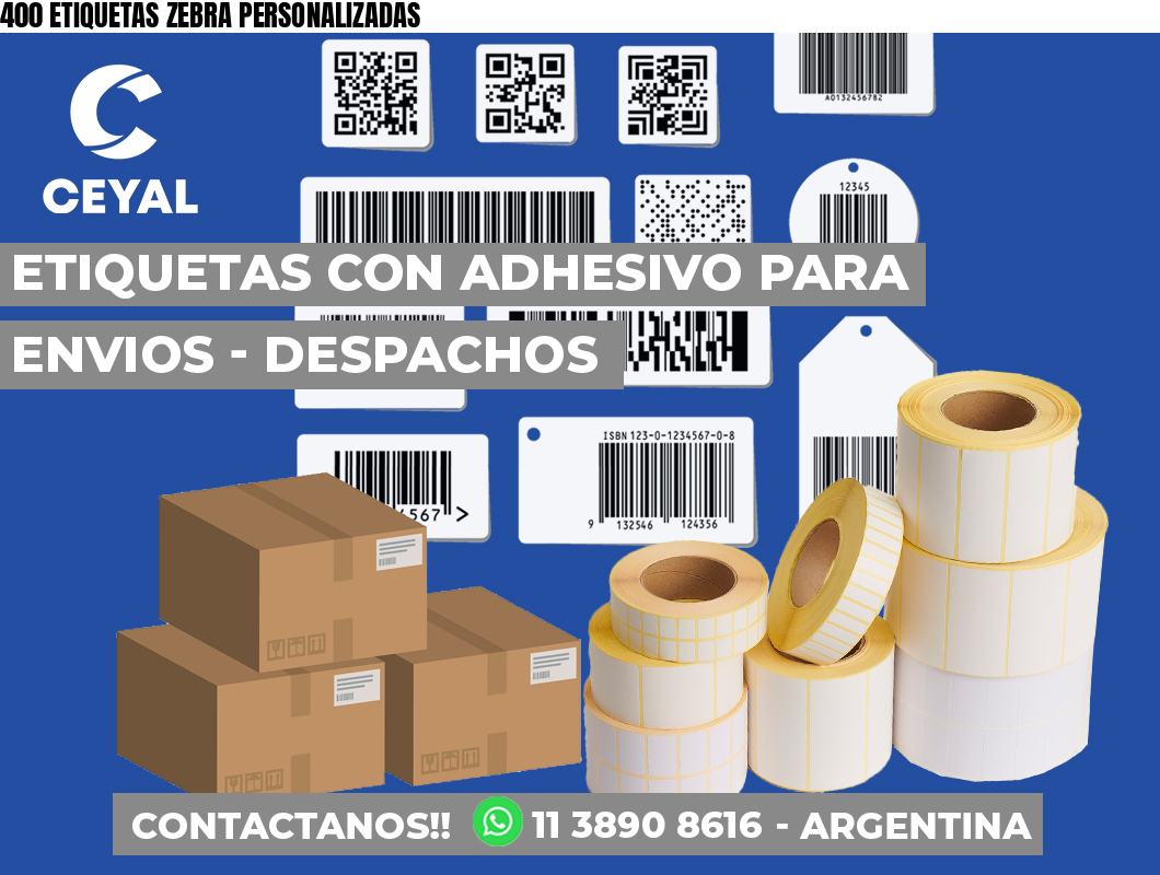 400 ETIQUETAS ZEBRA PERSONALIZADAS