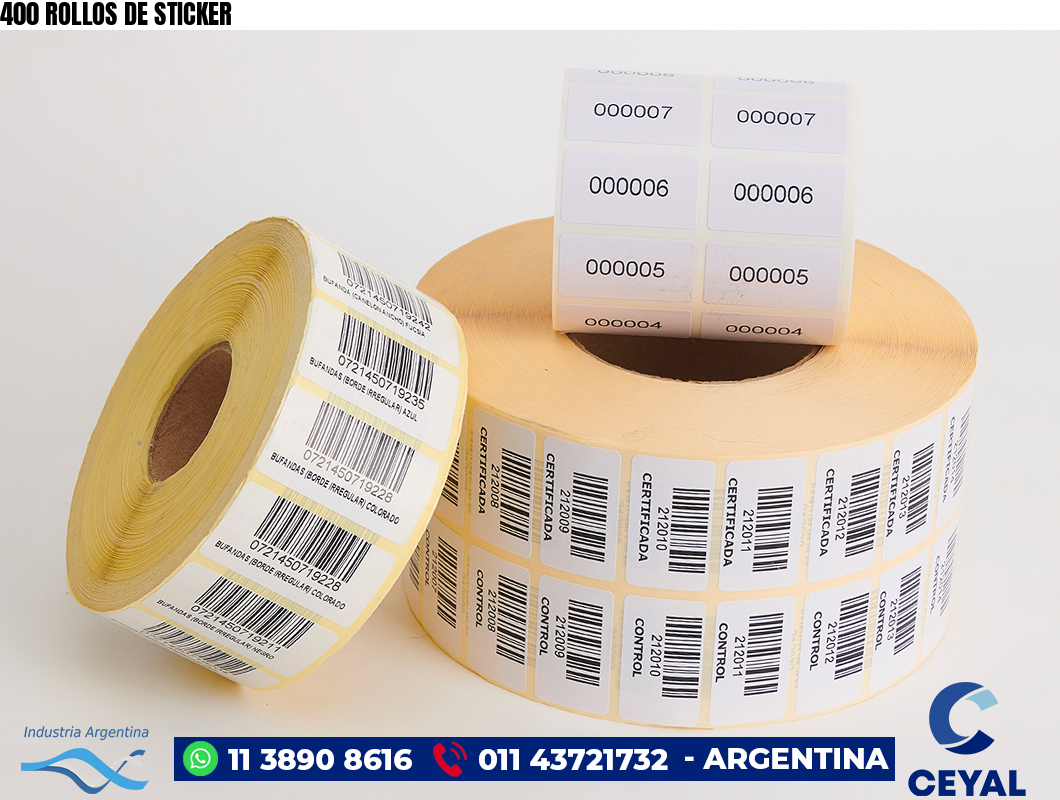 400 ROLLOS DE STICKER