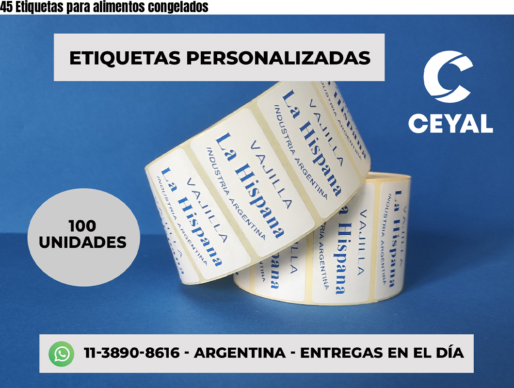 45 Etiquetas para alimentos congelados