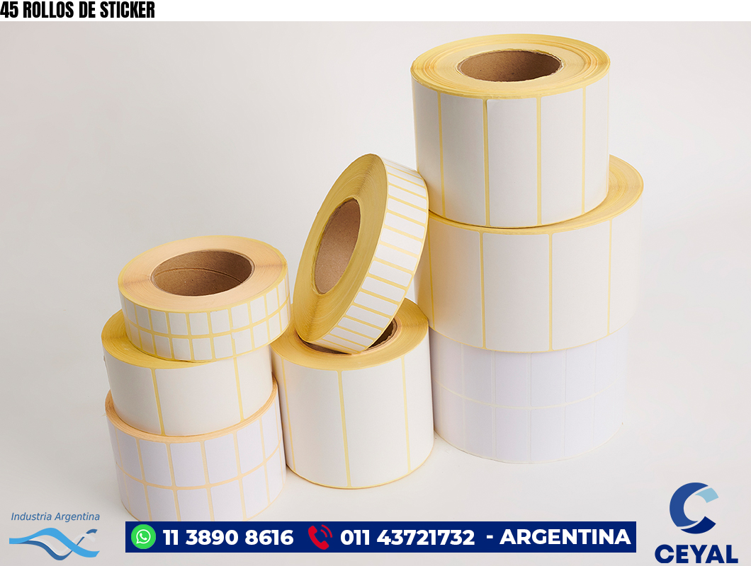 45 ROLLOS DE STICKER