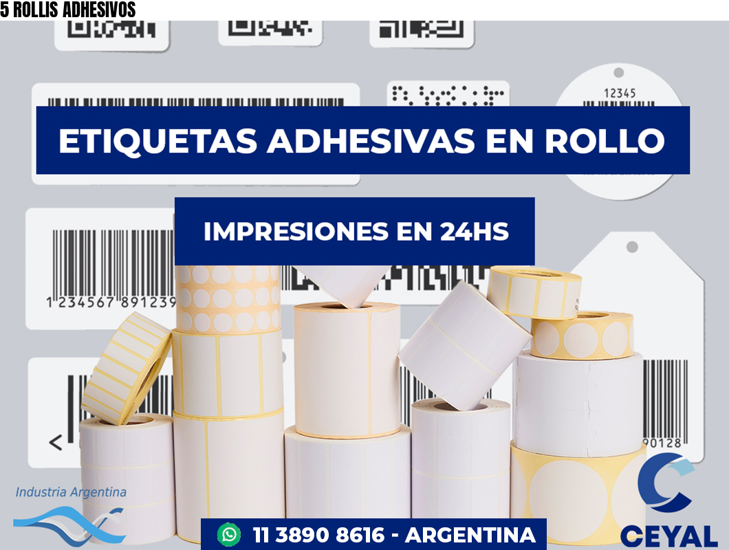 5 ROLLIS ADHESIVOS