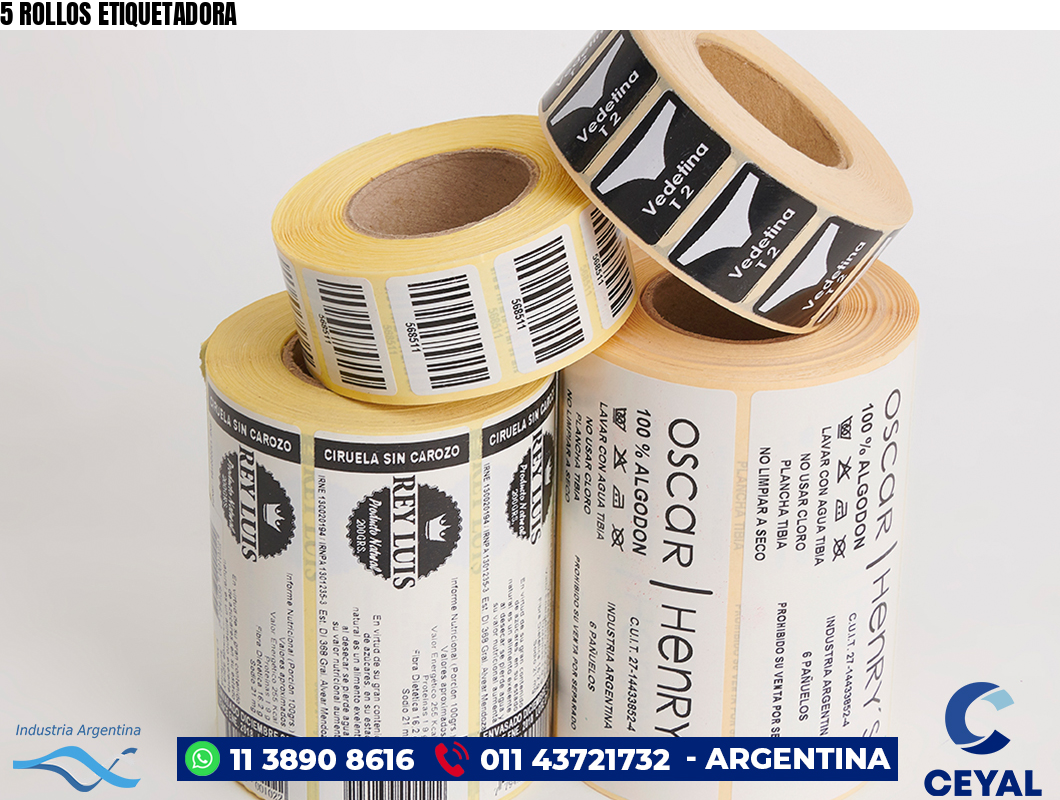 5 ROLLOS ETIQUETADORA