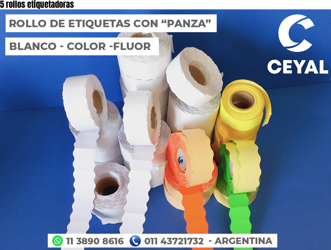 5 rollos etiquetadoras