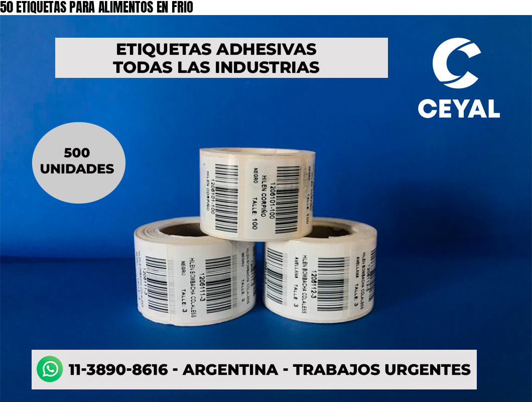 50 ETIQUETAS PARA ALIMENTOS EN FRIO