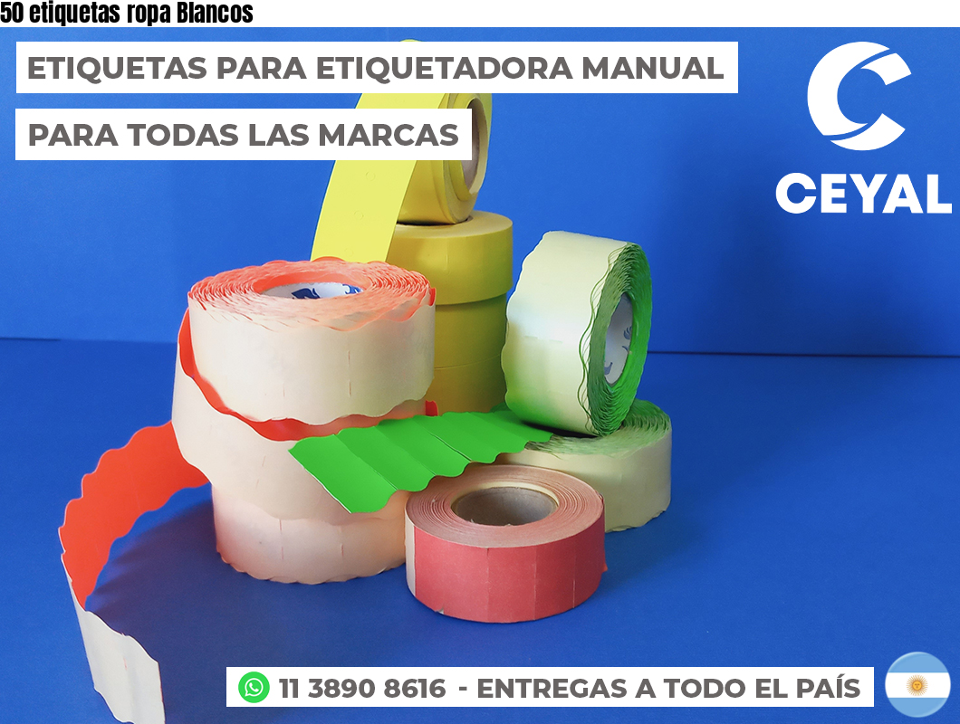 50 etiquetas ropa Blancos