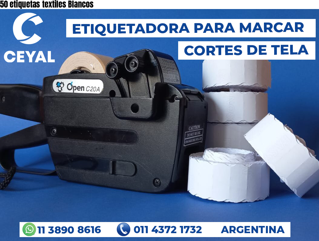 50 etiquetas textiles Blancos