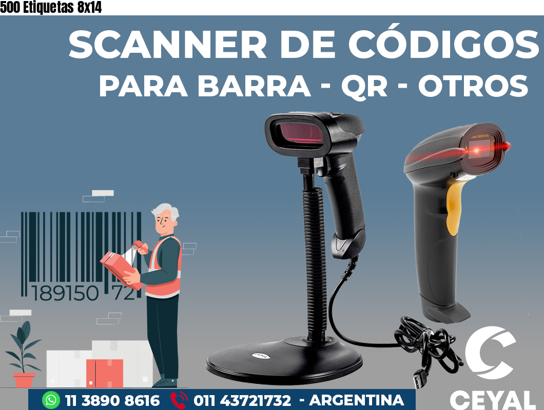 500 Etiquetas 8x14