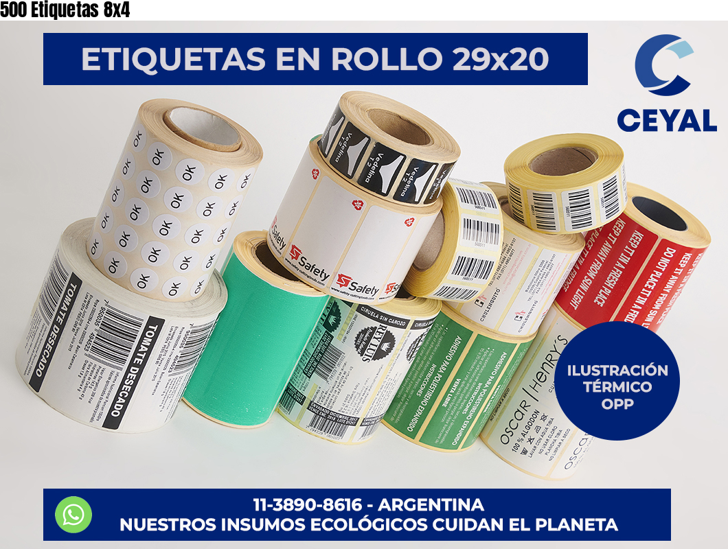500 Etiquetas 8×4