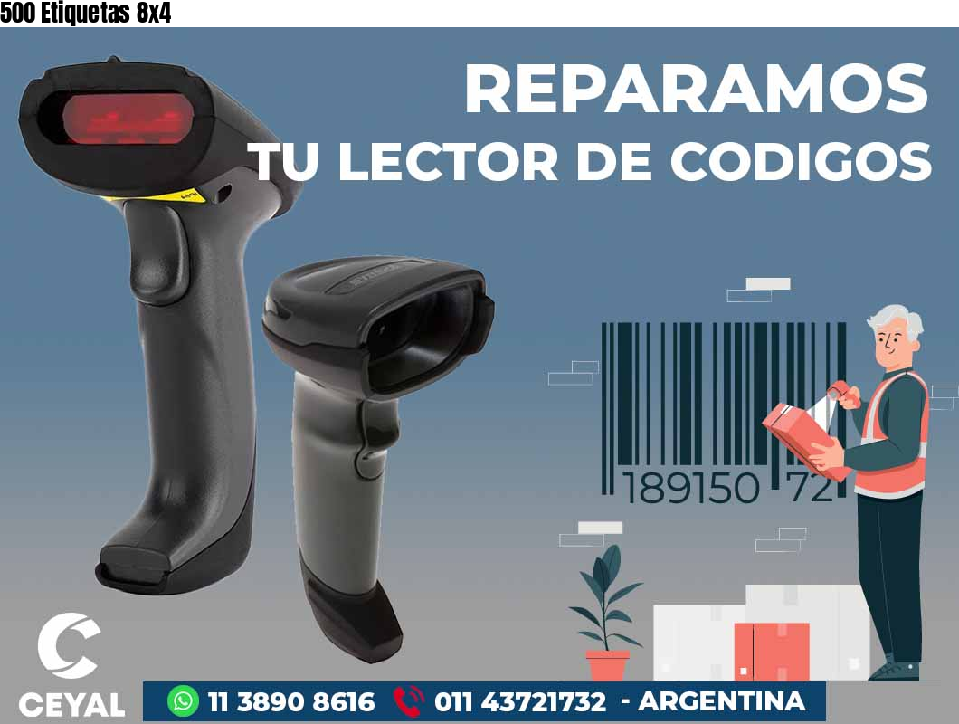500 Etiquetas 8x4