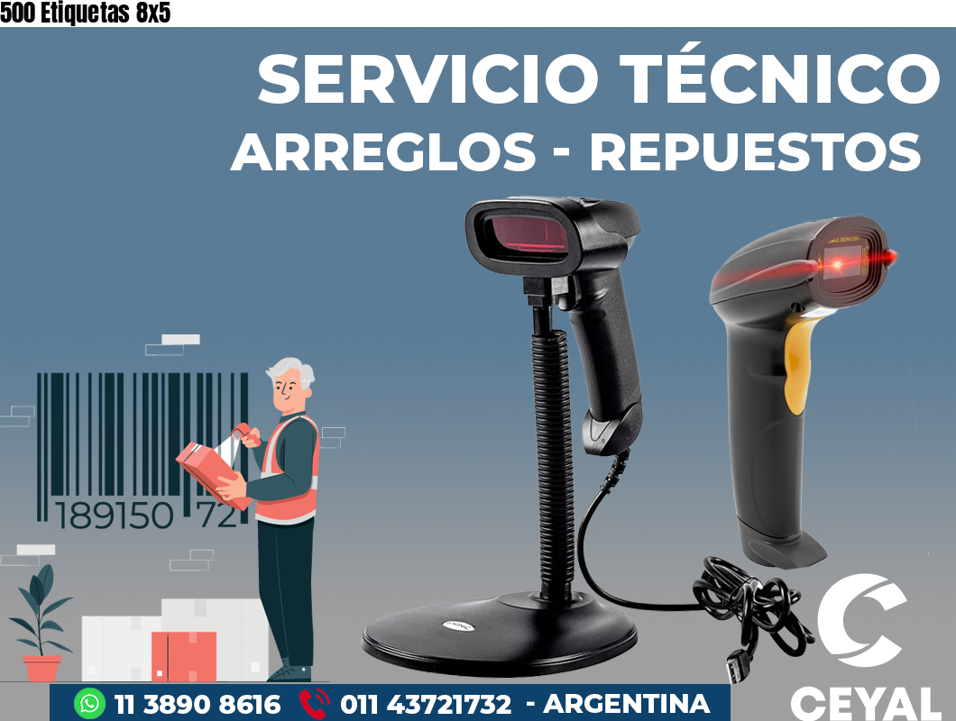 500 Etiquetas 8x5