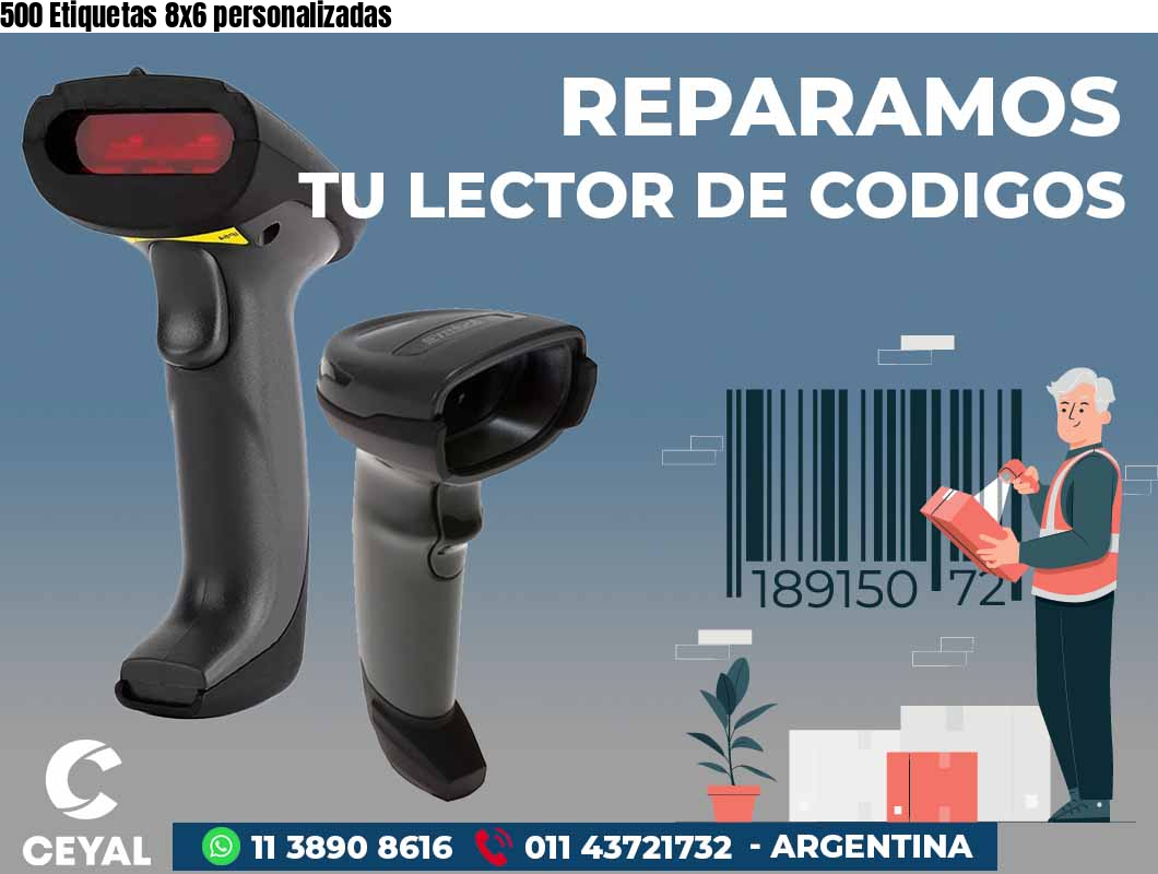 500 Etiquetas 8x6 personalizadas