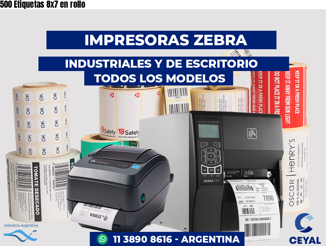 500 Etiquetas 8x7 en rollo