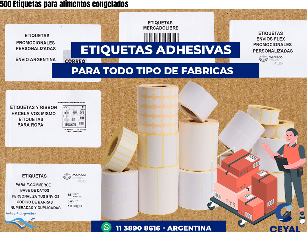 500 Etiquetas para alimentos congelados
