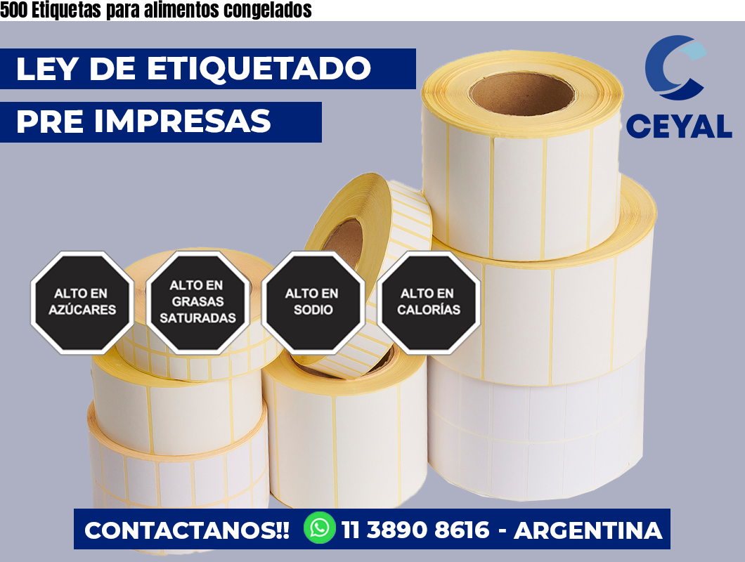 500 Etiquetas para alimentos congelados