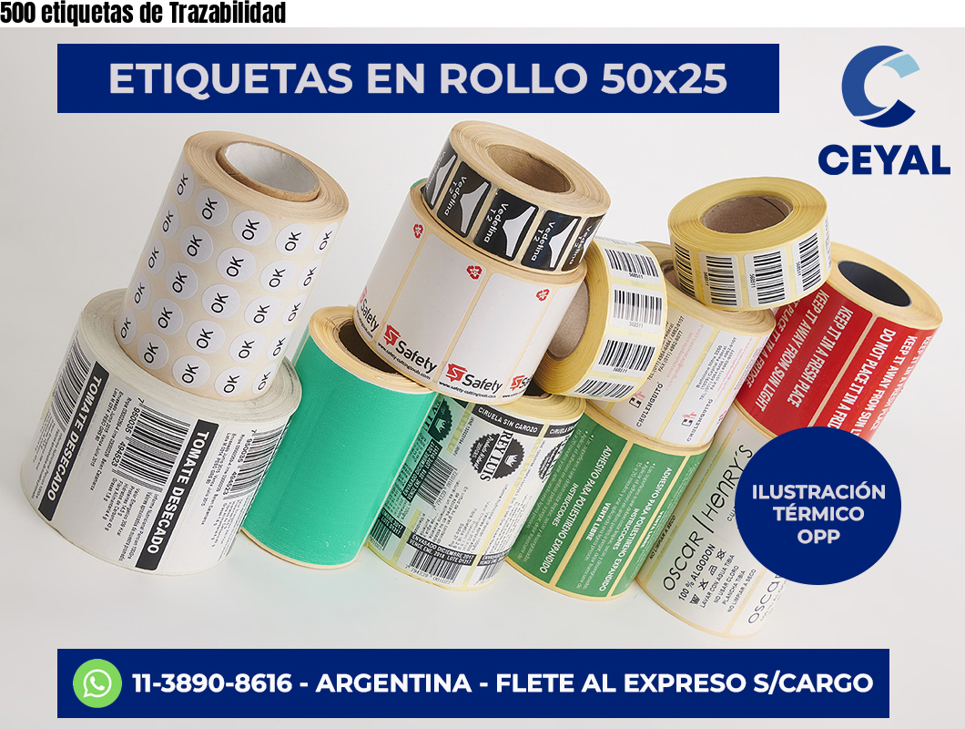 500 etiquetas de Trazabilidad