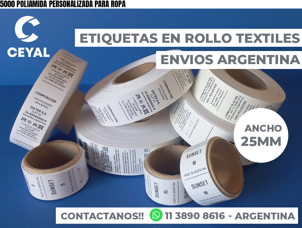 5000 POLIAMIDA PERSONALIZADA PARA ROPA
