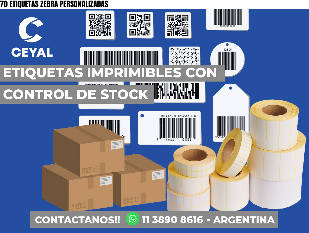 70 ETIQUETAS ZEBRA PERSONALIZADAS