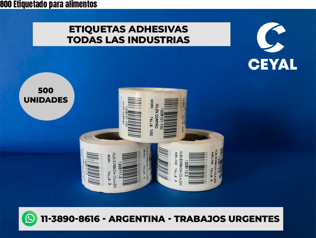 800 Etiquetado para alimentos