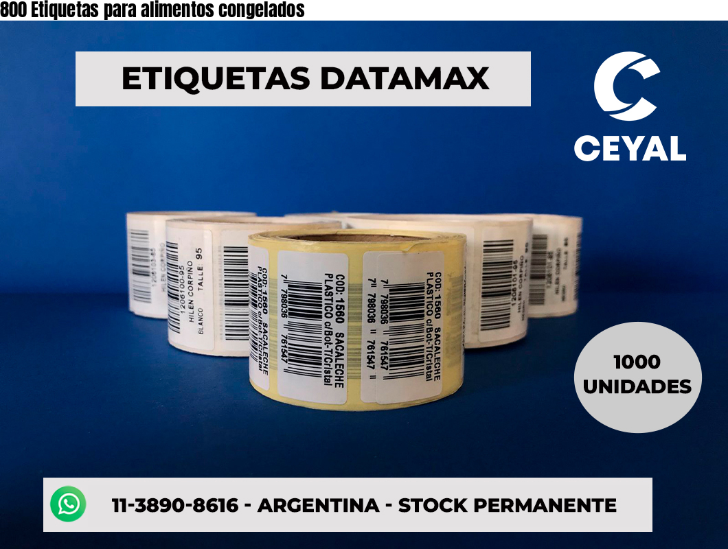 800 Etiquetas para alimentos congelados