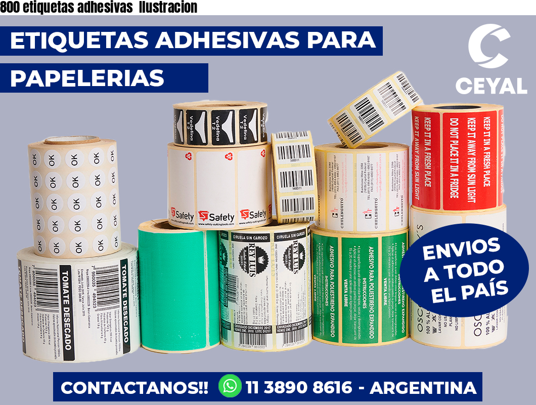 800 etiquetas adhesivas  Ilustracion