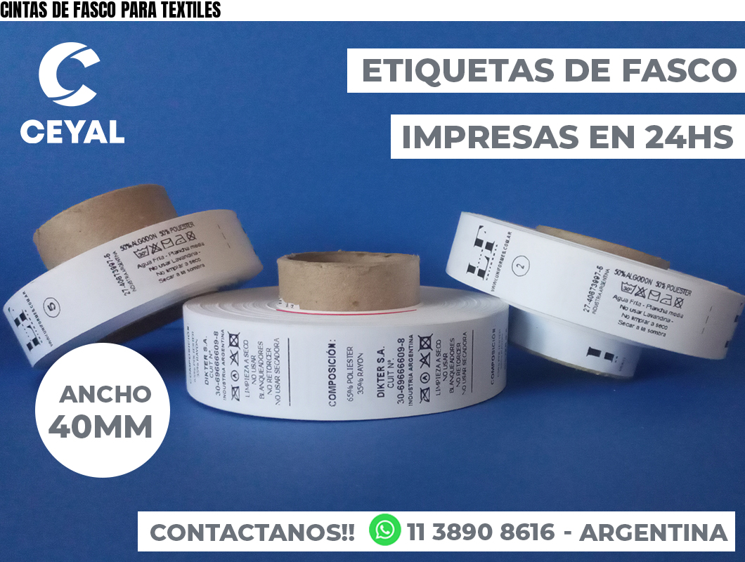 CINTAS DE FASCO PARA TEXTILES
