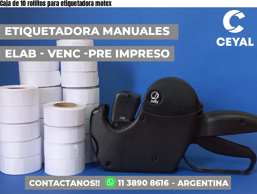 Caja de 10 rollitos para etiquetadora motex