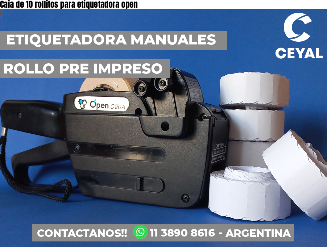 Caja de 10 rollitos para etiquetadora open