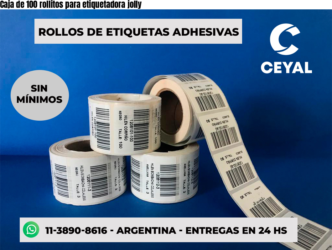 Caja de 100 rollitos para etiquetadora jolly