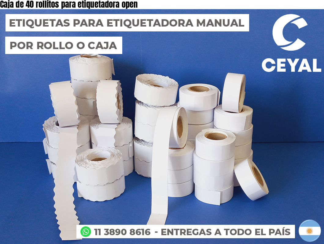 Caja de 40 rollitos para etiquetadora open
