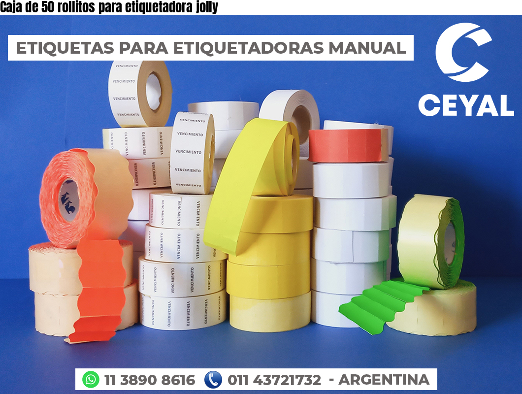 Caja de 50 rollitos para etiquetadora jolly