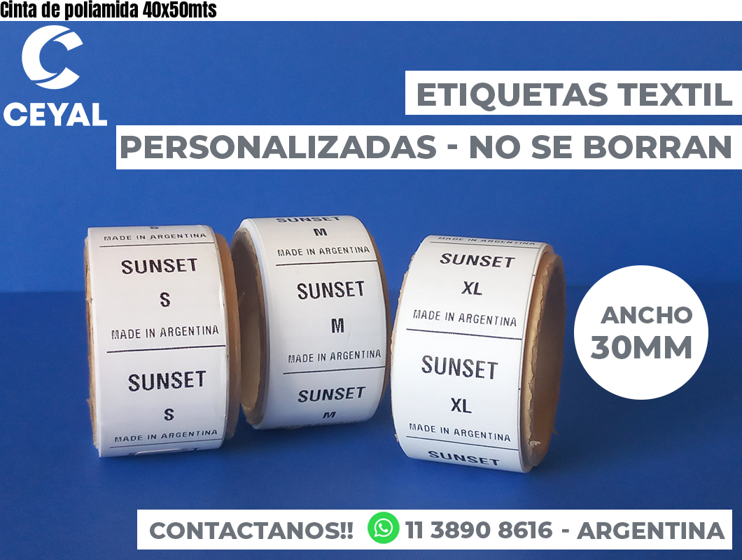 Cinta de poliamida 40x50mts