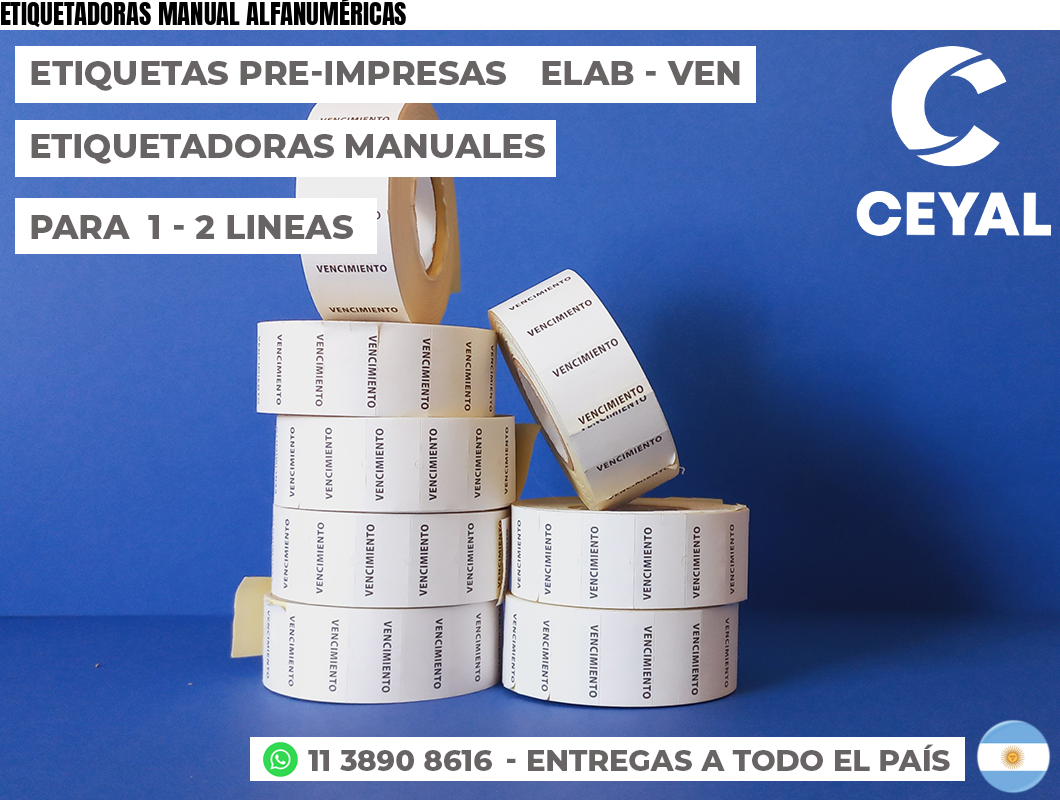 ETIQUETADORAS MANUAL ALFANUMÉRICAS