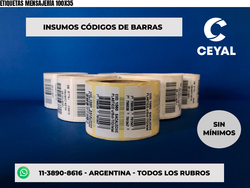 ETIQUETAS MENSAJERÍA 100X35