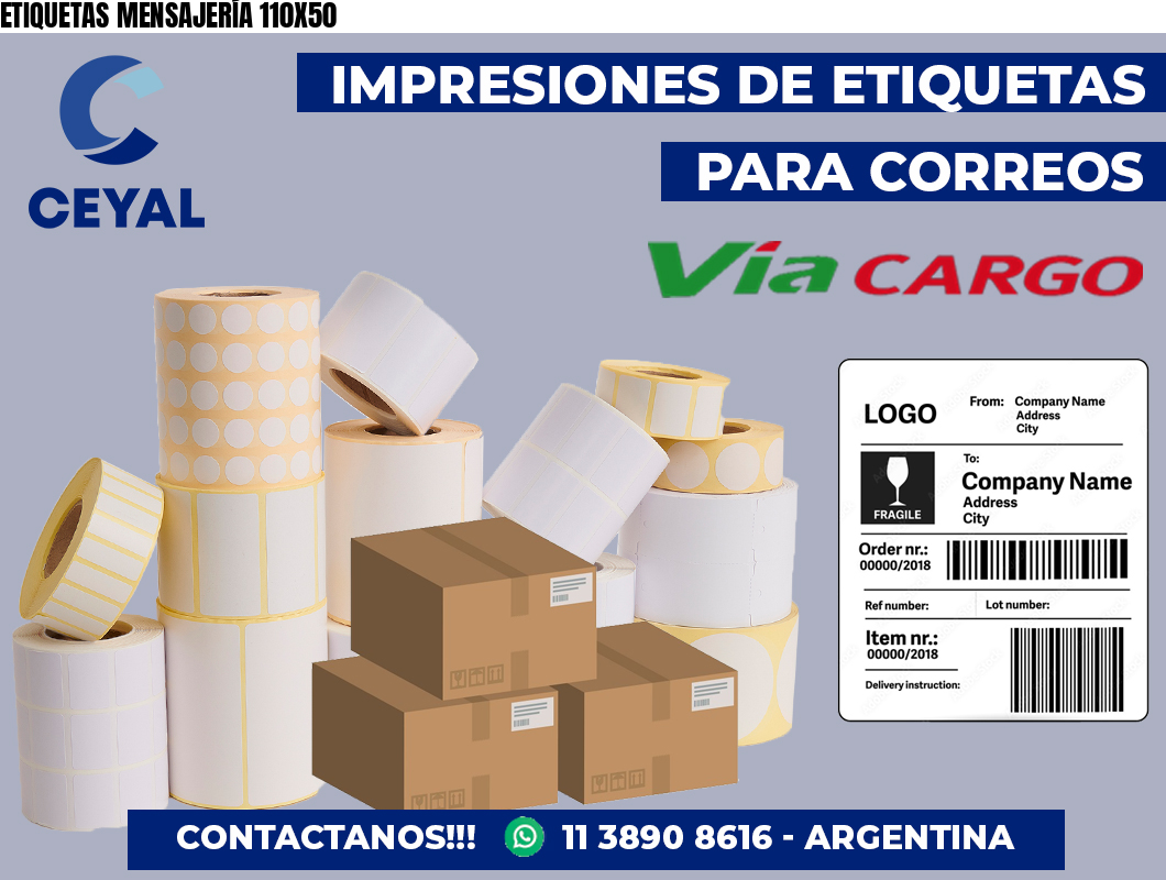 ETIQUETAS MENSAJERÍA 110X50
