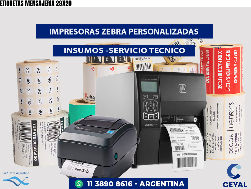 ETIQUETAS MENSAJERÍA 29X20