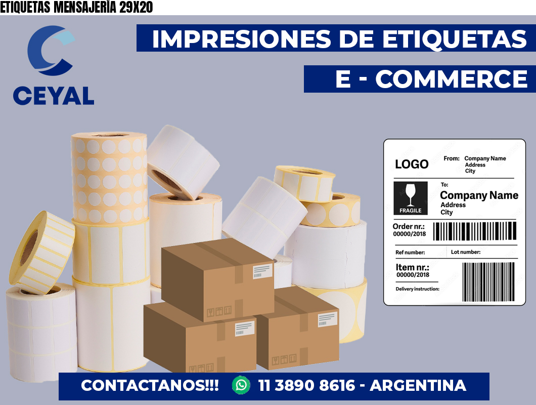 ETIQUETAS MENSAJERÍA 29X20