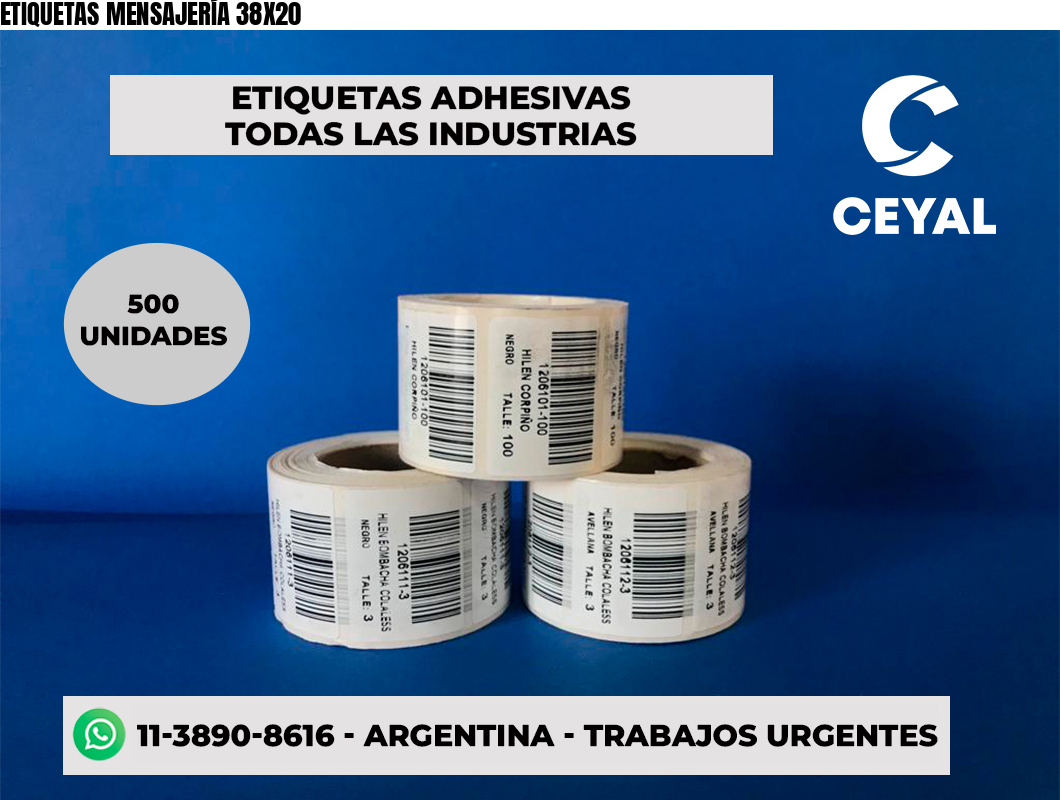 ETIQUETAS MENSAJERÍA 38X20