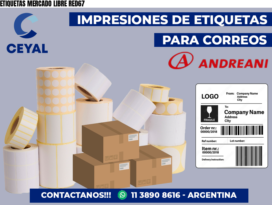 ETIQUETAS MERCADO LIBRE RED67