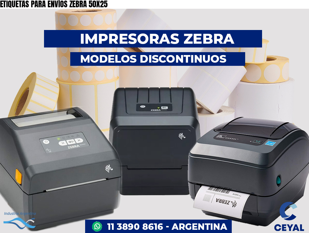 ETIQUETAS PARA ENVÍOS ZEBRA 50X25